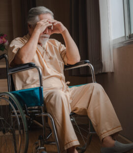 A senior depressed and experiencing symptoms of elder abuse in California.