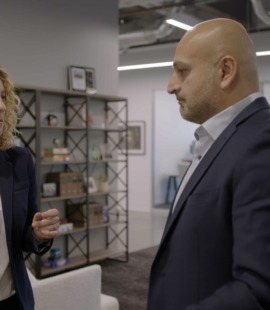 Alison and Abbas Gokal discussing a case in the Gokal Law Group office that involves a trustee not communicating with beneficiaries.