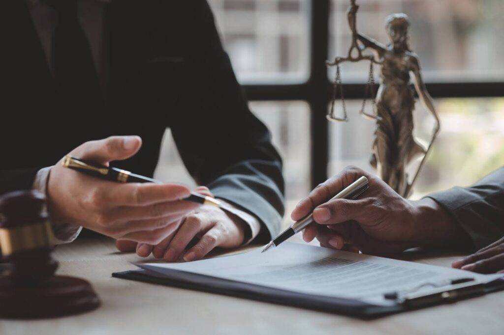 An attorney going over California trust accounting requirements with a beneficiary when reviewing an accounting provided by a trustee.