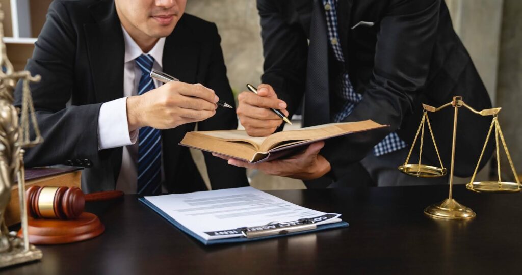 Attorneys going over California trust law and devising a strategy per the type of trust they are dealing with.