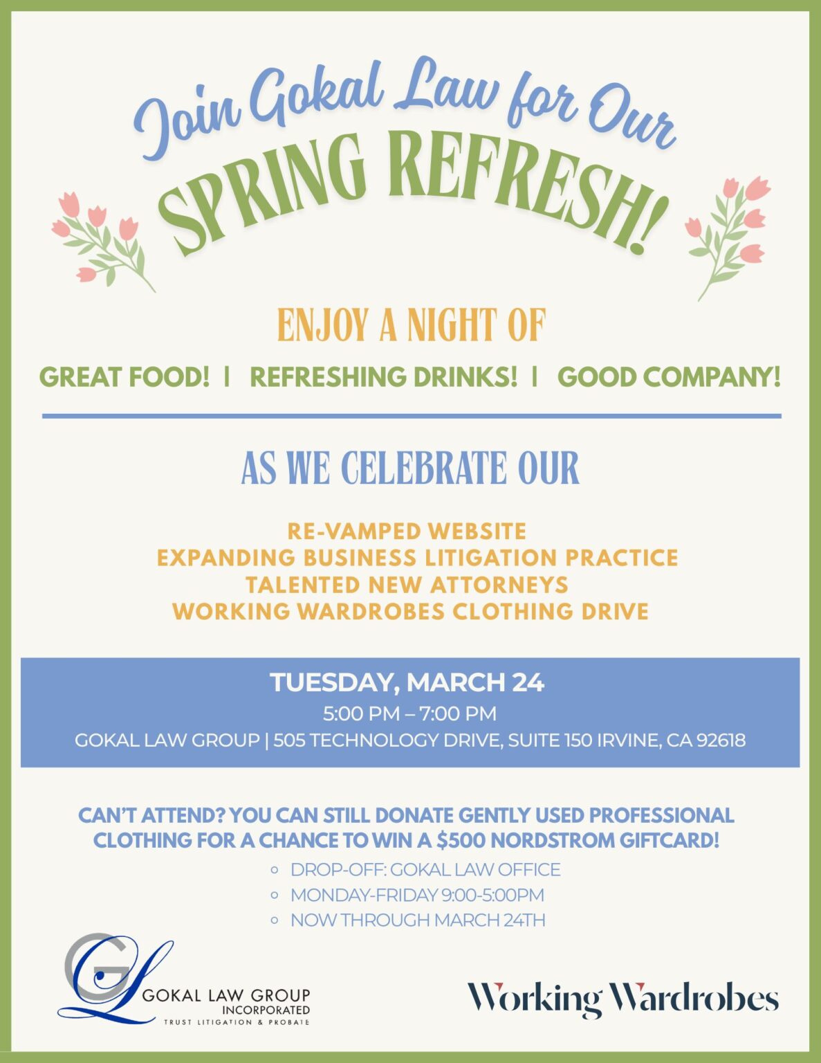 Gokal Law Group 2026 Spring Refresh & Clothing Drive Event